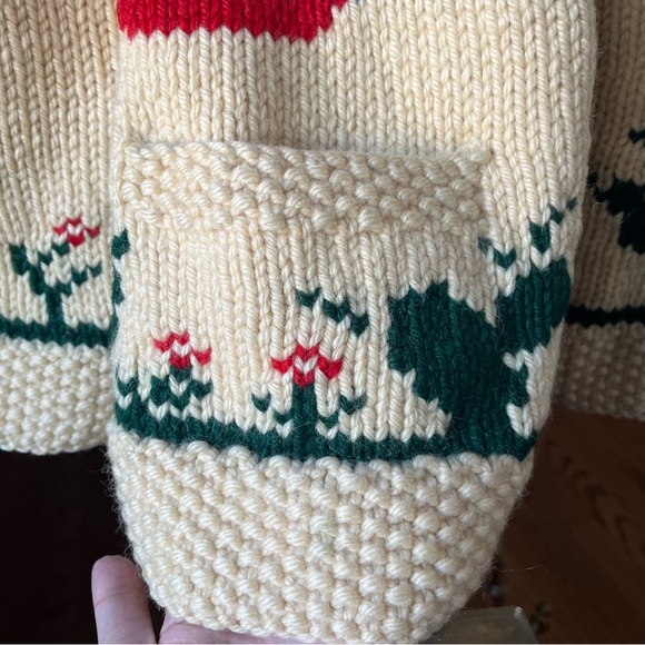 Vintage Cream Cardigan with Colorful Patterns - Picture 5 of 14
